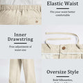 Mens Oversized Baggy Linen Pants – Wide Leg Hem