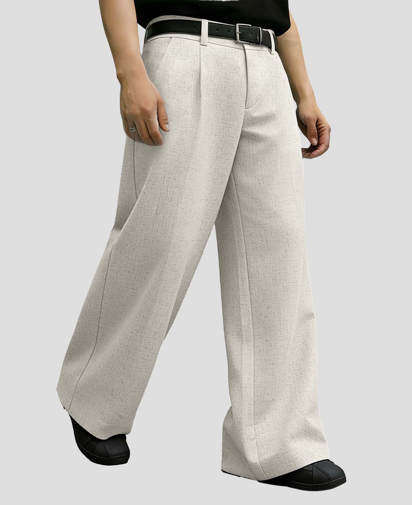 Mens Oversized Baggy Linen Pants – Wide Leg Hem