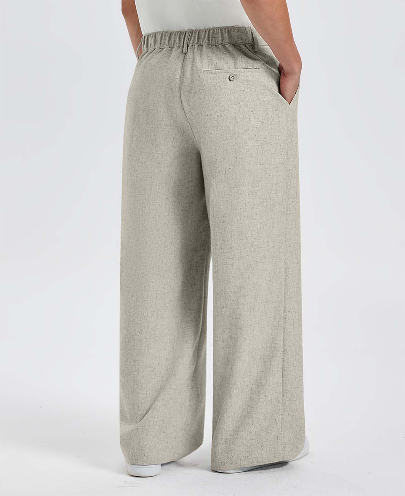Mens Oversized Baggy Linen Pants – Wide Leg Hem