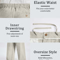 Mens Oversized Baggy Linen Pants – Wide Leg Hem