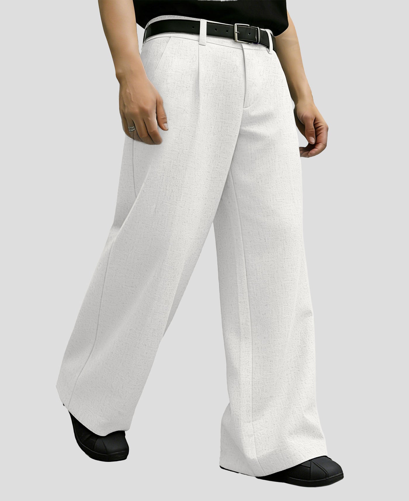 Mens Oversized Baggy Linen Pants – Wide Leg Hem