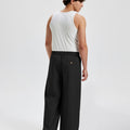 Mens Oversized Baggy Pleated Pants — Wide Leg & Drawstring
