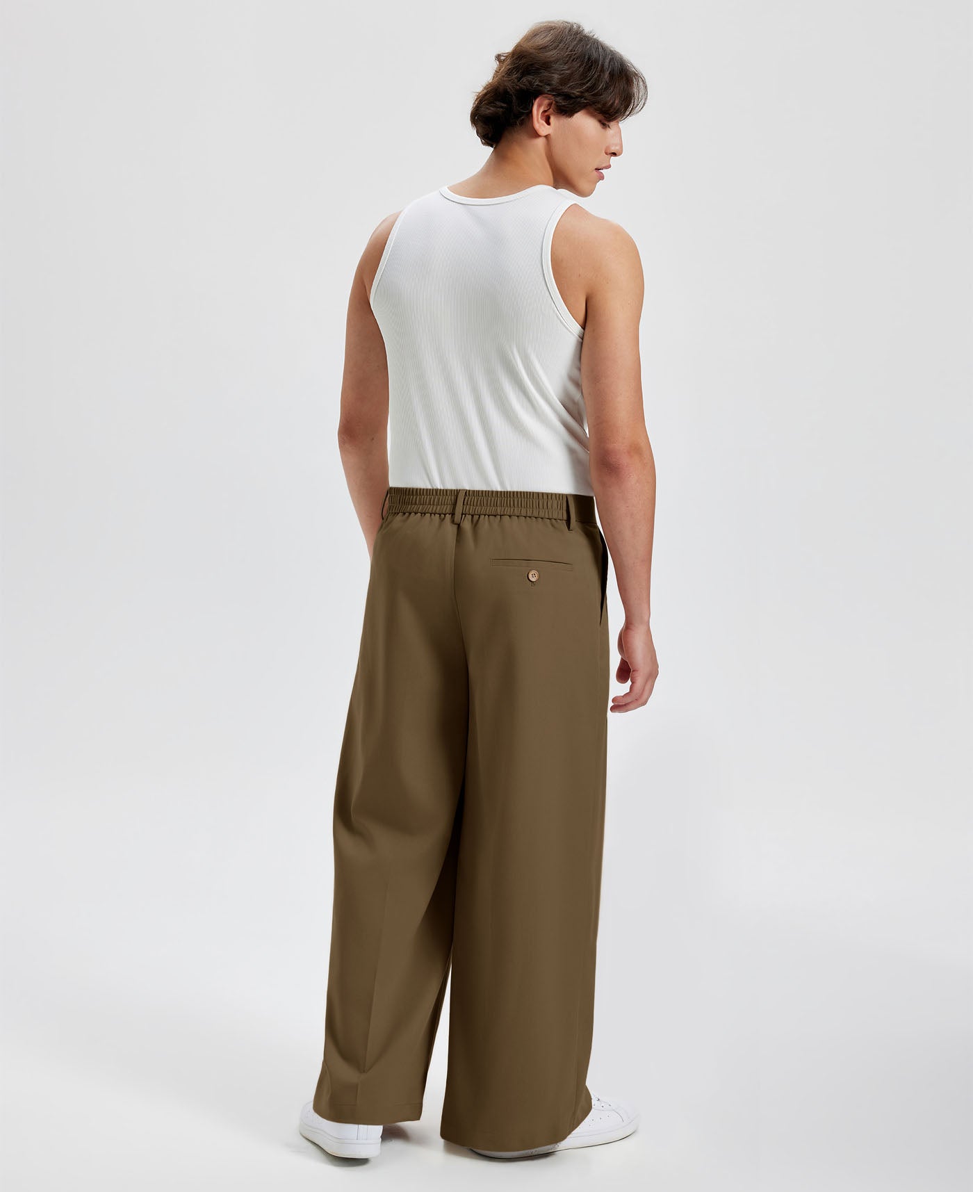 Mens Oversized Baggy Pleated Pants — Wide Leg & Drawstring
