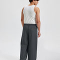 Mens Oversized Baggy Pleated Pants — Wide Leg & Drawstring
