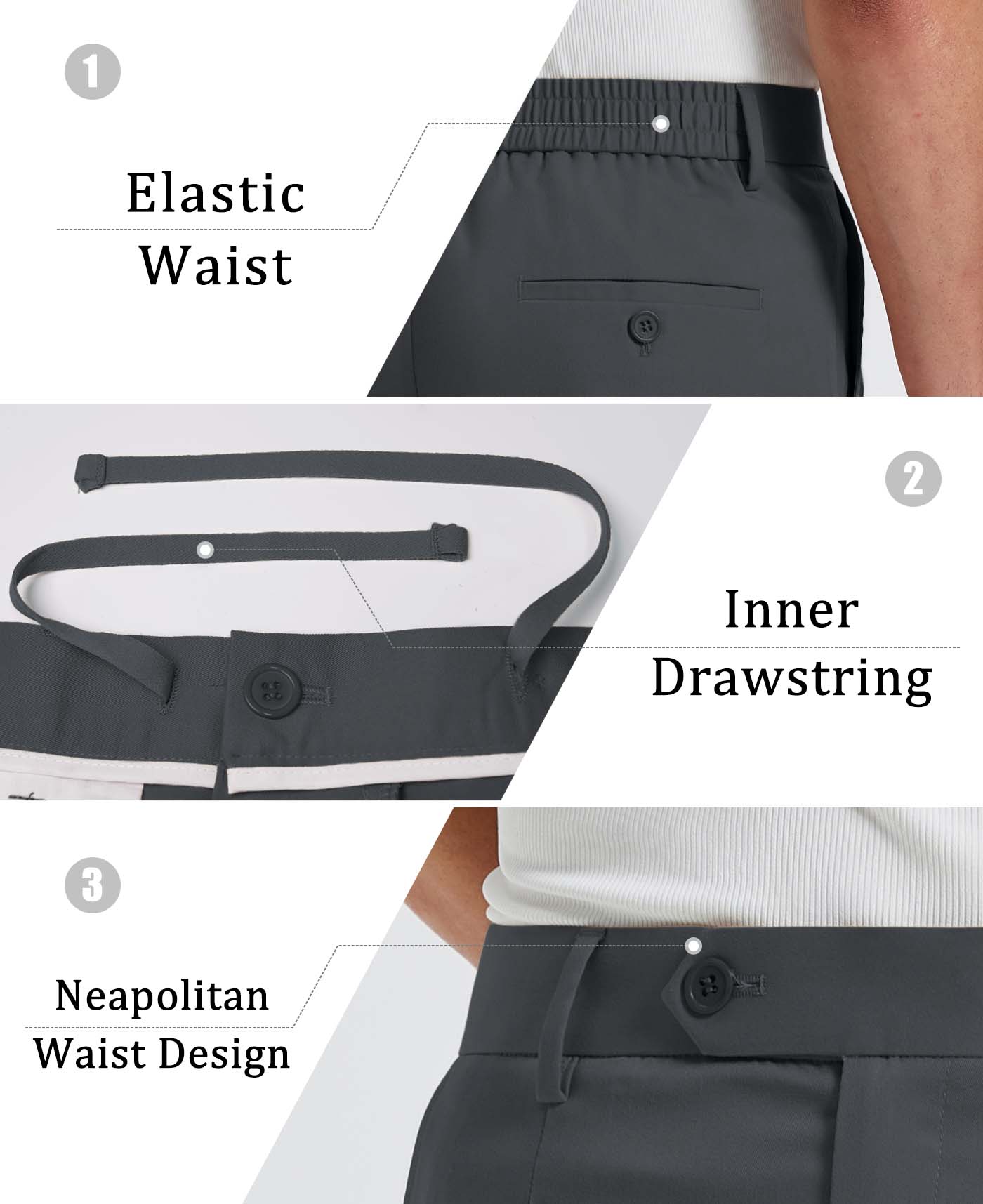 Mens Oversized Baggy Pleated Pants — Wide Leg & Drawstring