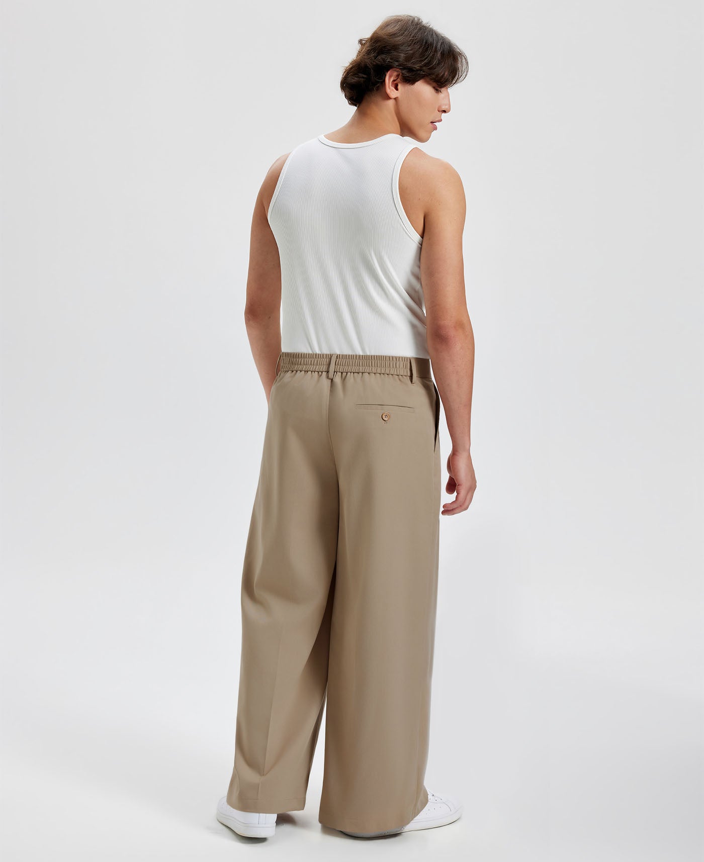 Mens Oversized Baggy Pleated Pants — Wide Leg & Drawstring