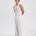 Mens Oversized Baggy Pleated Pants — Wide Leg & Drawstring