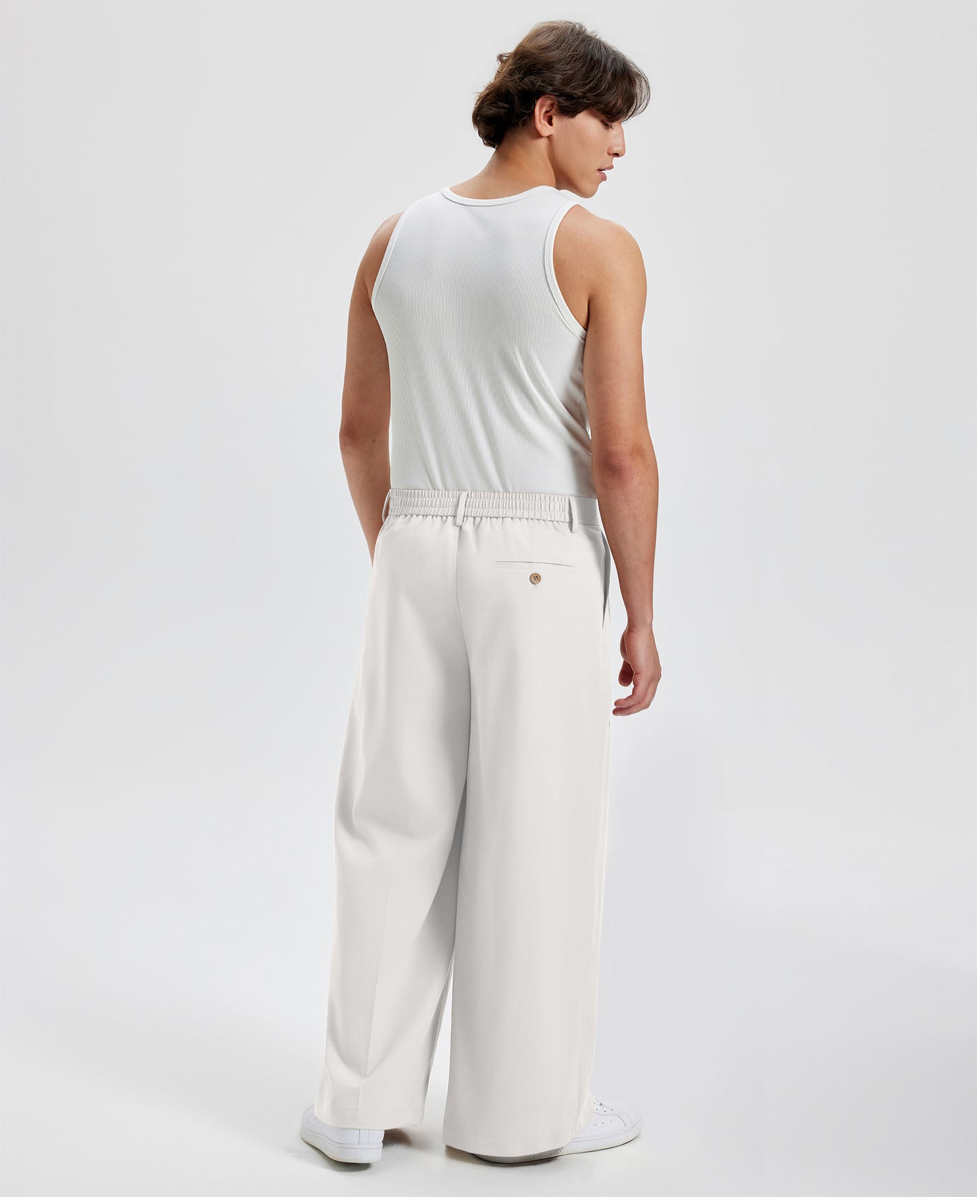Mens Oversized Baggy Pleated Pants — Wide Leg & Drawstring
