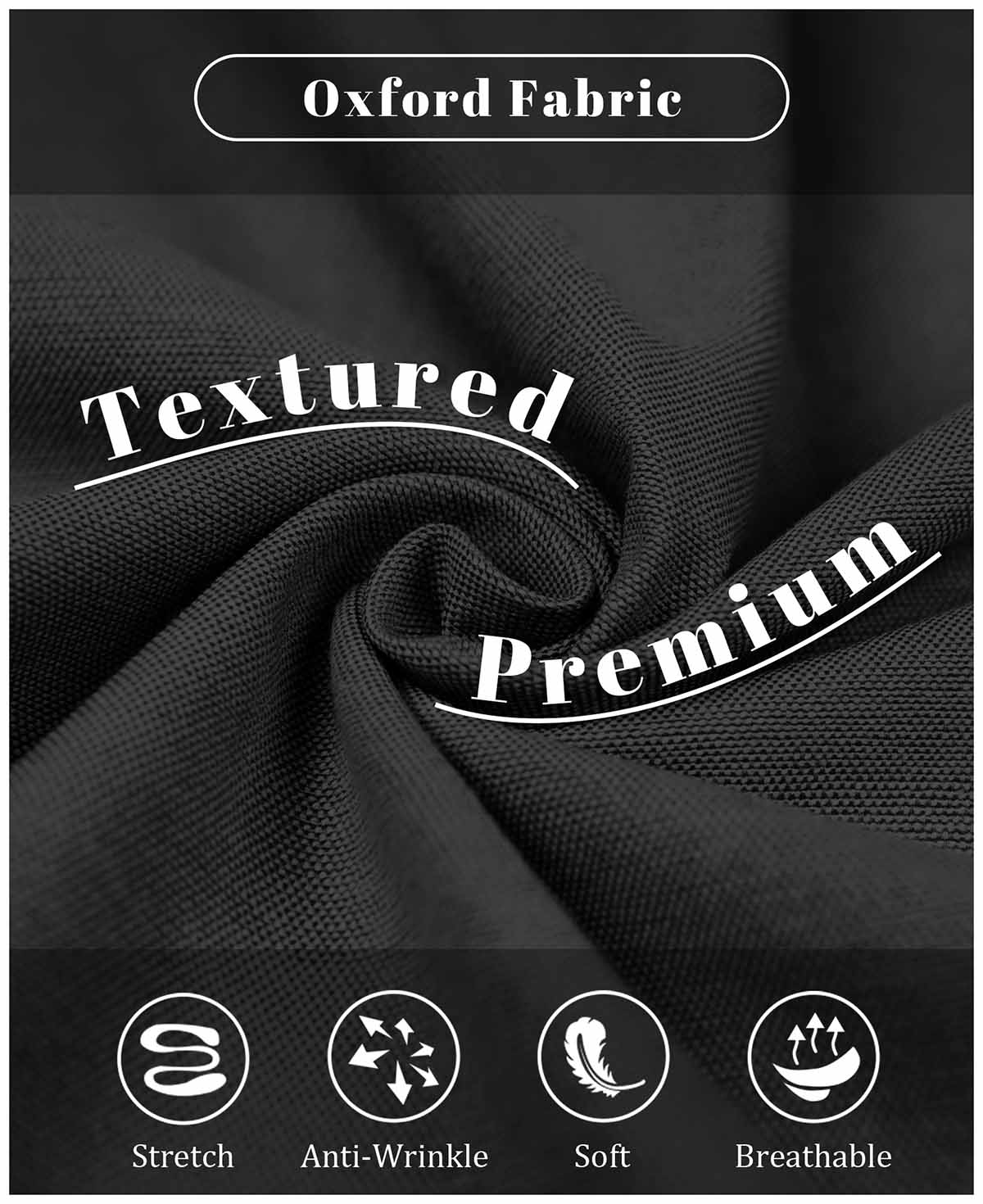 Oxford fabric: stretchy, wrinkle-resistant, soft, and breathable, ideal for all-day wear in men¡¯s dress shirts.