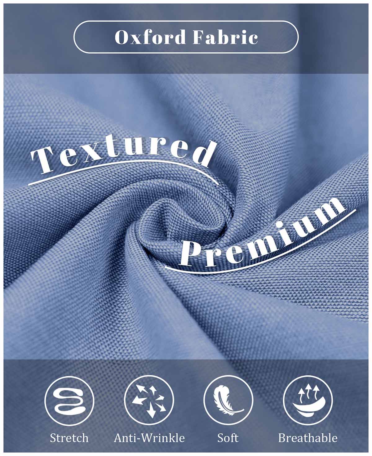 Oxford fabric: stretchy, wrinkle-resistant, soft, and breathable, ideal for all-day wear in men¡¯s dress shirts.