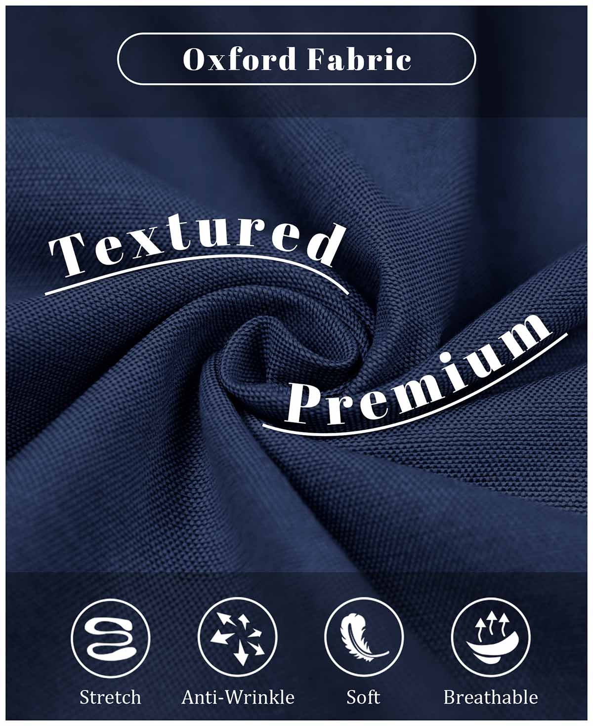 Oxford fabric: stretchy, wrinkle-resistant, soft, and breathable, ideal for all-day wear in men¡¯s dress shirts.