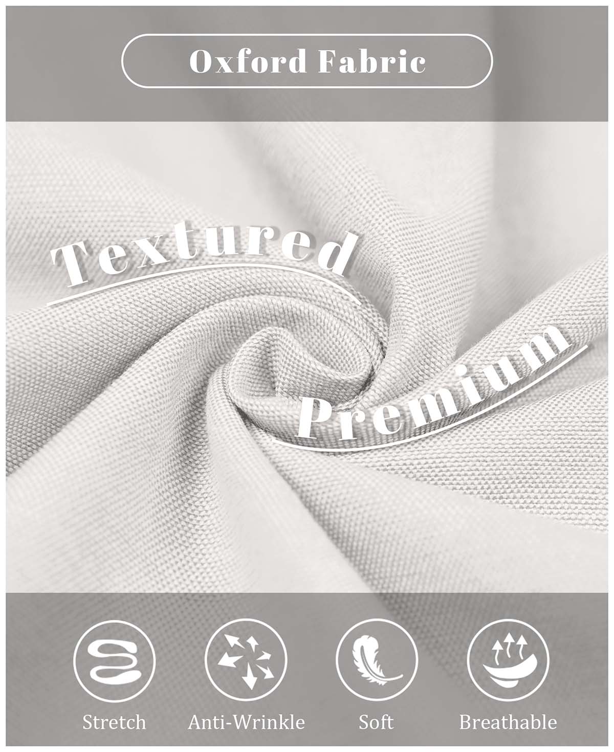 Oxford fabric: stretchy, wrinkle-resistant, soft, and breathable, ideal for all-day wear in men¡¯s dress shirts.