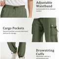 Adjustable waistband, spacious cargo pockets with metal buttons, adjustable cuffs for comfort and style in baggy sweatpants.