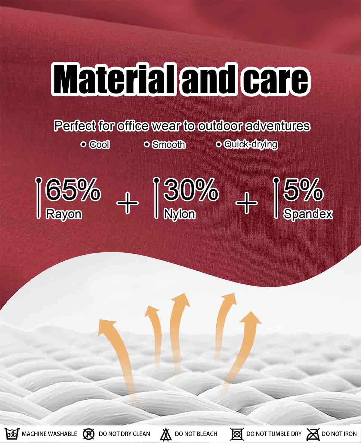 Lightweight, quick-drying fabric with stretch fibers, cool and smooth feel in baggy sweatpants, suitable for various activities.