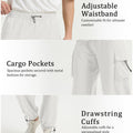 Adjustable waistband, spacious cargo pockets with metal buttons, adjustable cuffs for comfort and style in baggy sweatpants.