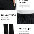 Mens Pinstripe Pleated Pants — Wide Leg & Striped