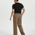 Mens Pinstripe Pleated Pants — Wide Leg & Striped