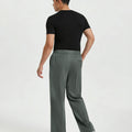 Mens Pinstripe Pleated Pants — Wide Leg & Striped