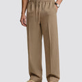 Mens Pinstripe Pleated Pants — Wide Leg & Striped