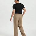 Mens Pinstripe Pleated Pants — Wide Leg & Striped
