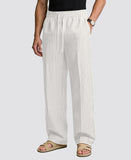 Mens Pinstripe Pleated Pants — Wide Leg & Striped