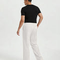 Mens Pinstripe Pleated Pants — Wide Leg & Striped