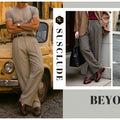 Mens Pinstripe Wide Leg Pants - Pleated & Drawstring