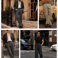 Mens Pinstripe Wide Leg Pants - Pleated & Drawstring