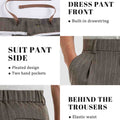 Mens Pinstripe Wide Leg Pants - Pleated & Drawstring