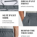 Mens Pinstripe Wide Leg Pants - Pleated & Drawstring