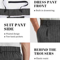 Mens Pinstripe Wide Leg Pants - Pleated & Drawstring