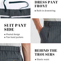 Mens Pinstripe Wide Leg Pants - Pleated & Drawstring