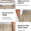 Mens Pinstripe Wide Leg Pants - Pleated & Drawstring