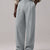 Mens Pinstripe Wide Leg Pants - Pleated & Drawstring