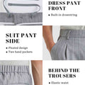 Mens Pinstripe Wide Leg Pants - Pleated & Drawstring