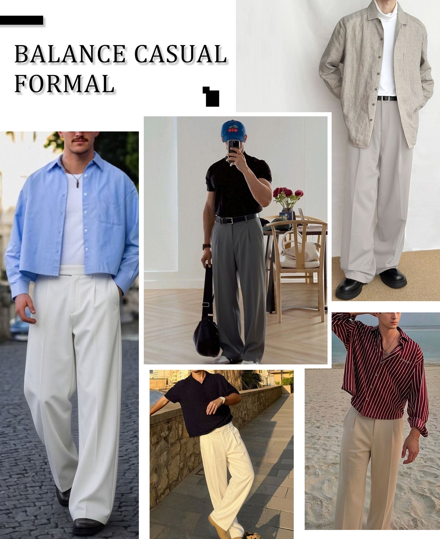Men's Pleated Wide Leg Dress Pants – Extended Tab