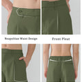 Features Neapolitan waistband front pleats slanted pockets elastic waist for diverse fits.