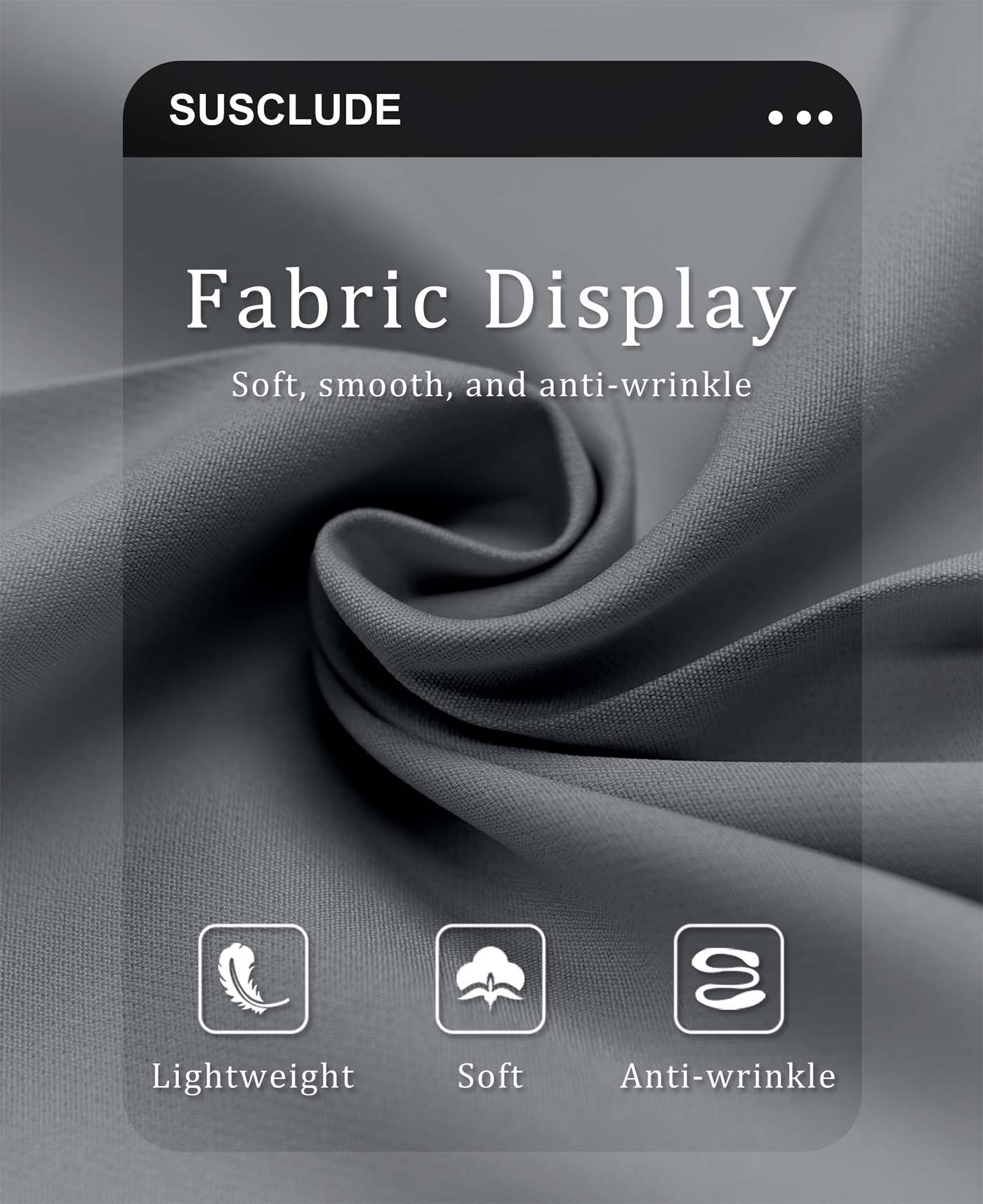 Lightweight soft wrinkle resistant fabric ideal for everyday wear with minimal care needed.