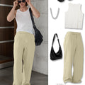 Styling ideas with dark khaki Men's Pleated Baggy Dress Pants vests bags and more for versatile looks.