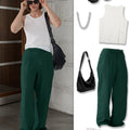 Styling ideas with green Men's Pleated Baggy Dress Pants vests bags and more for versatile looks.