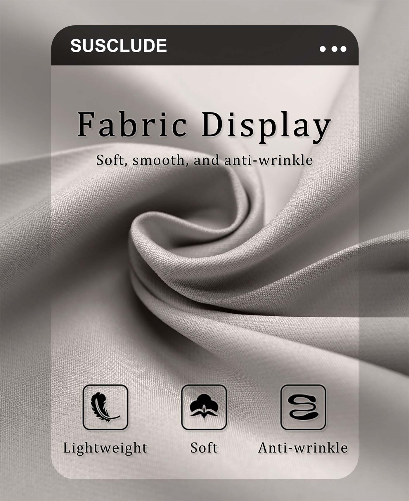 Lightweight soft wrinkle resistant fabric ideal for everyday wear with minimal care needed.