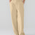 Model showcasing light khaki Men's Pleated Baggy Dress Pants highlighting soft color and elegant drape.