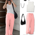 Styling ideas with pink Men's Pleated Baggy Dress Pants vests bags and more for versatile looks.