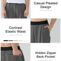 Features: casual pleats, contrast elastic waist (multi-color options), hidden zip back pocket on Y2K sweatpants.
