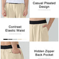 Features: casual pleats, contrast elastic waist (multi-color options), hidden zip back pocket on Y2K sweatpants.