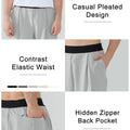 Features: casual pleats, contrast elastic waist (multi-color options), hidden zip back pocket on Y2K sweatpants.