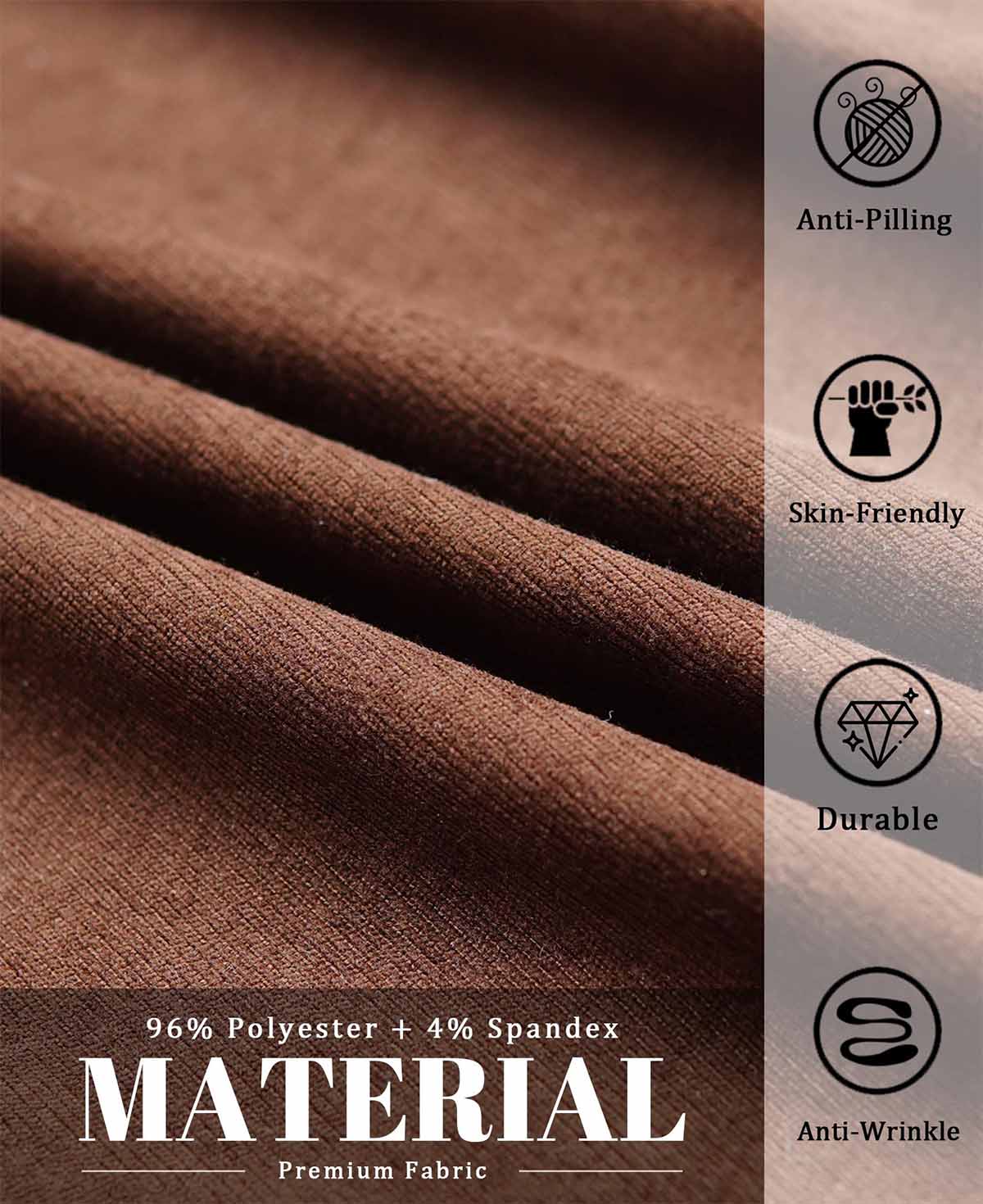 96% polyester , 4% spandex fabric of Mens Pleated Dress Pants, anti-pilling, skin-friendly, durable, wrinkle-resistant.