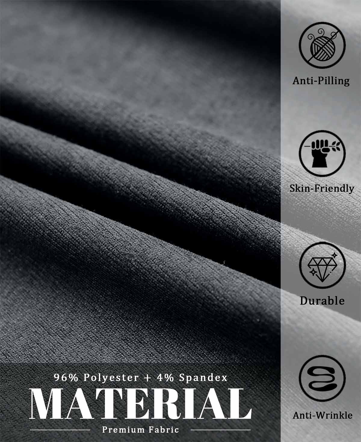 96% polyester , 4% spandex fabric of Mens Pleated Dress Pants, anti-pilling, skin-friendly, durable, wrinkle-resistant.