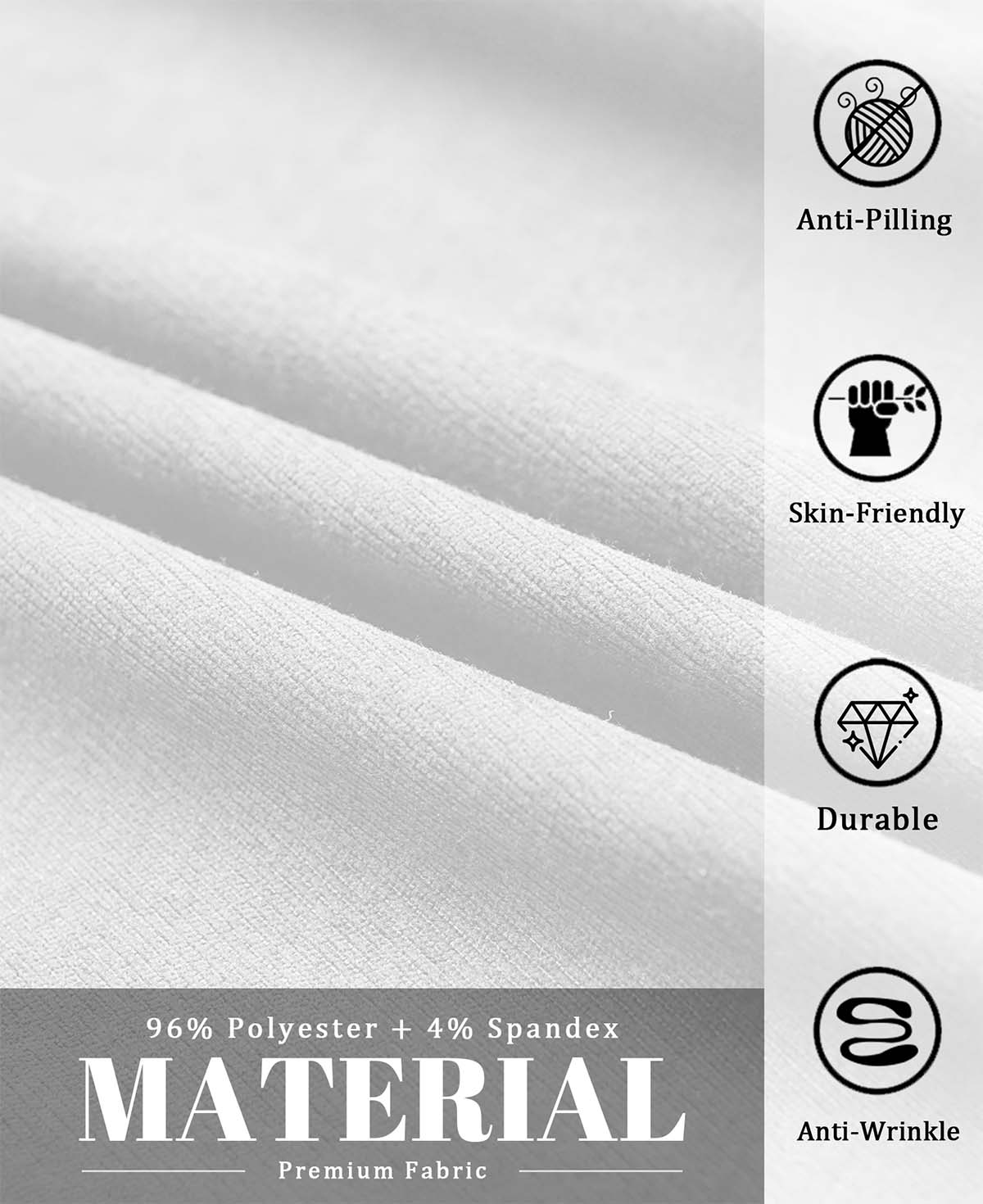 96% polyester , 4% spandex fabric of Mens Pleated Dress Pants, anti-pilling, skin-friendly, durable, wrinkle-resistant.