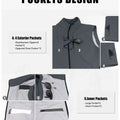 8-pocket system: 4 outer (2 zip handwarmer , 2 chest), 4 inner, maximizing storage in dark grey Men's Softshell Vest.
